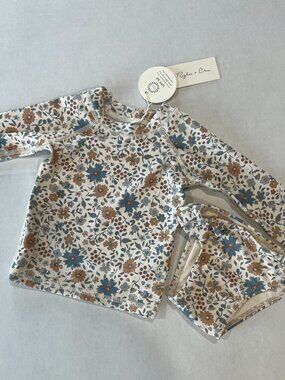 Girl - 0-3M - NWT Rylee + Cru Maryn Rashguard Bikini Set in Gardenia